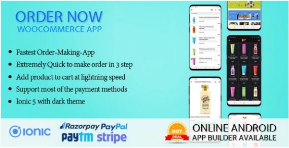 Order Now Mobile app for WooCommerce ionic 5