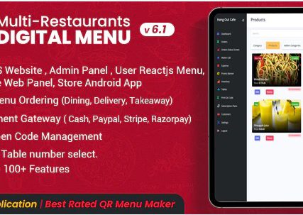 CHEF v6.1 – SaaS – Contactless Multi-restaurant QR Menu Make